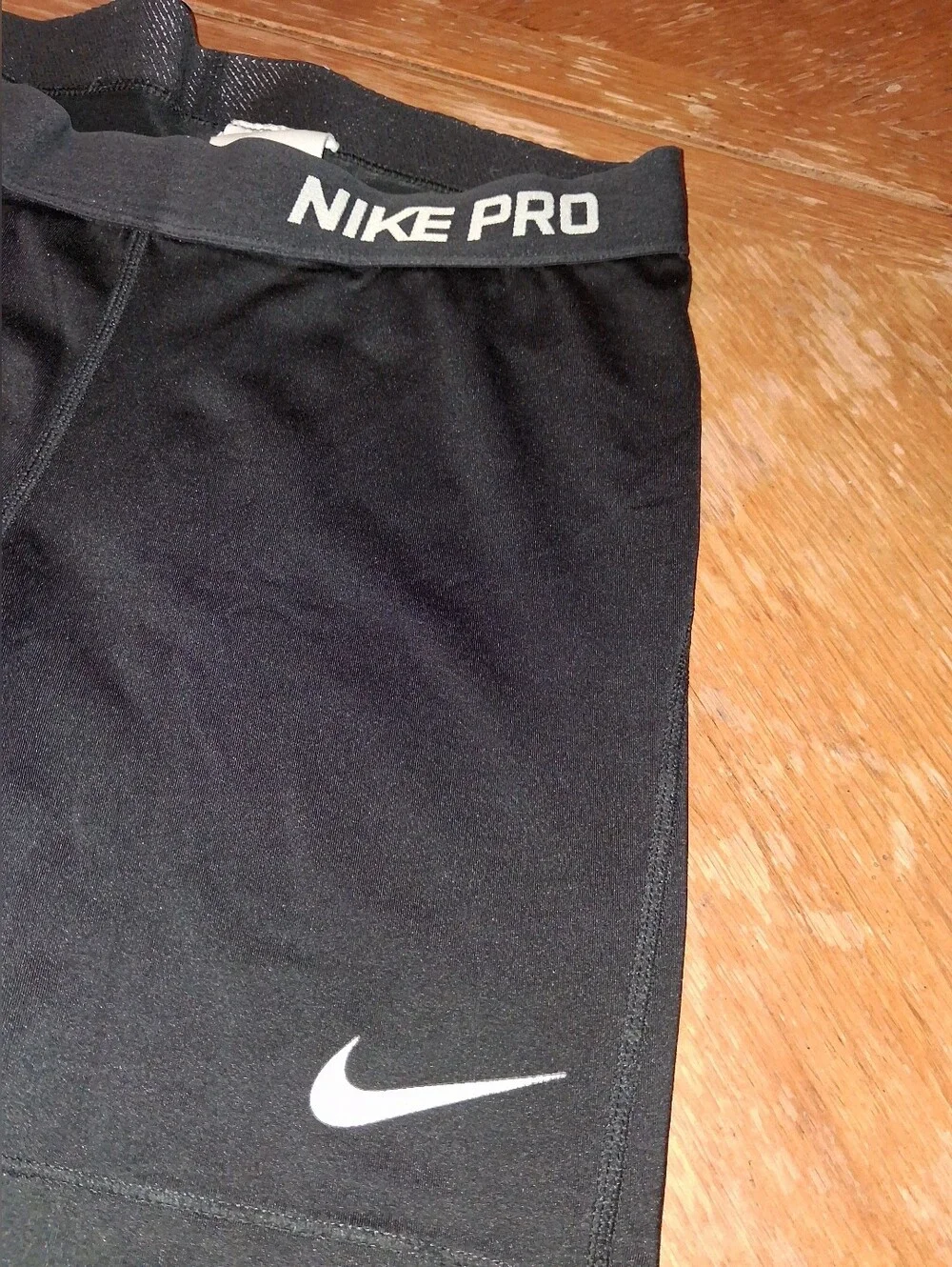 Nike Black Compression Shorts with White Logo